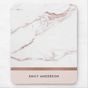 TAPIS DE SOURIS MODERN SOFT BLUSH PINK ROSE GOLD MARBLE TEXTURE