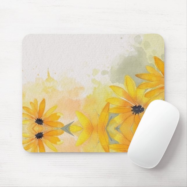 Tapis De Souris Modern Watercolor Flowers (Avec souris)