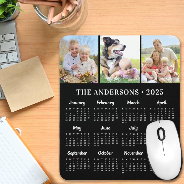 Tapis De Souris Moderne 3 Photos 2025 Calendrier Personnalisé 12 M (Créateur téléchargé)