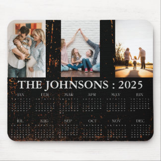 Tapis De Souris Moderne 3 Photos 2025 Calendrier Personnalisé 12 M