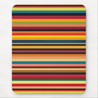 Tapis de souris moderne à rayures multicolores rét
