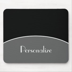 Tapis De Souris Moderne Chic Professionnel Noir avec nom