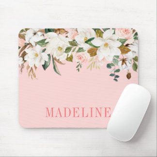 Tapis De Souris Moderne Elégant Aquarelle tendance Magnolias