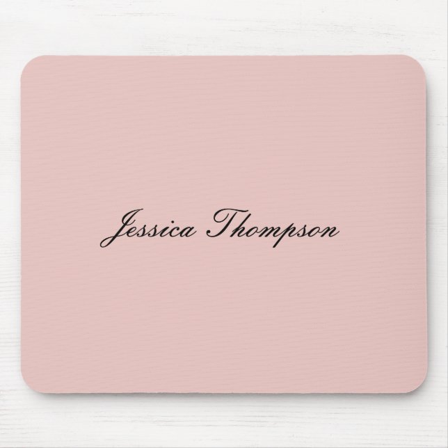 Tapis De Souris Moderne Elégant Nom Plat Professionnel Rose Or (Devant)