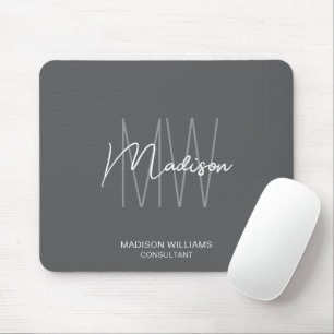 Tapis De Souris Moderne Monogramme Logo Gray Consultant
