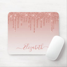 Moderne Paillettes Tendance Rose Or Style Script