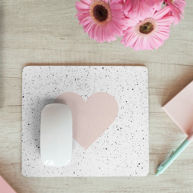 Tapis De Souris Moderne Pastel Rose & Coeur Beau Cadeau (Créateur téléchargé)