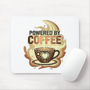 Tapis De Souris Moderne Propulsé par le Café – Typographie de Café