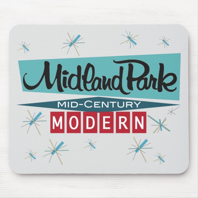 Tapis De Souris Moderne Rétro 1958 Mousepad (Devant)