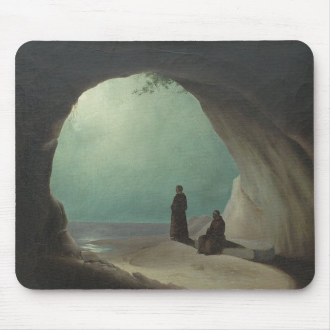Tapis De Souris Moines dans une Grotte (par Carl Blechen) (Devant)