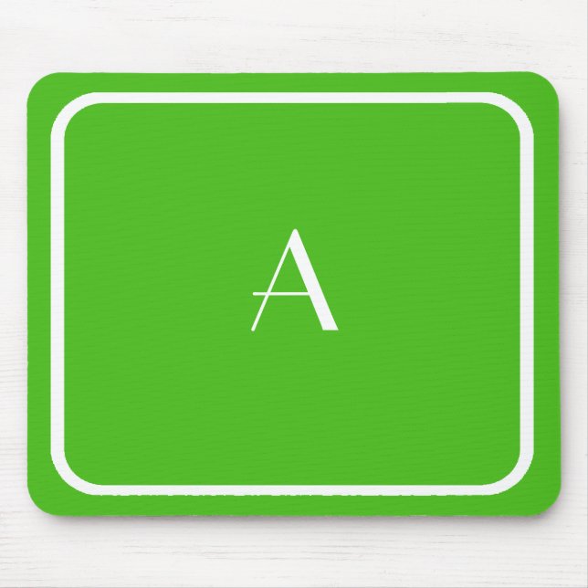 Tapis De Souris Moins cher Kelly Green Mousepad avec Monogramme bl (Devant)