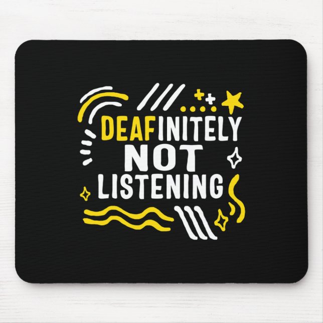 Tapis De Souris Mois De Sensibilisation Sans Écouter Asl Lang (Devant)