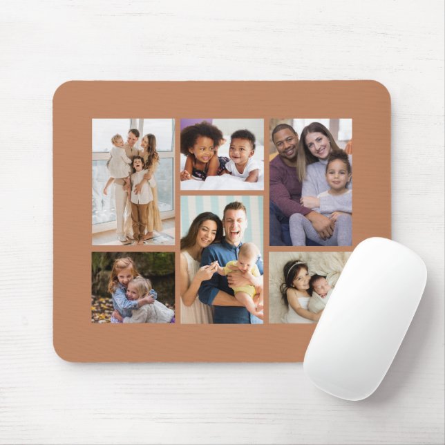 Tapis De Souris Moments en vedette : Personnalisable 6 Photo Colla (Avec souris)