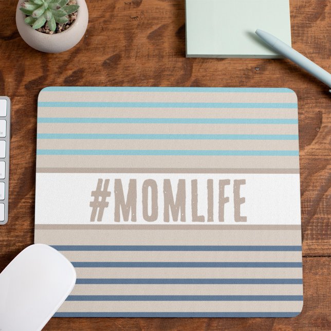 Tapis De Souris Momlife bleu turquoise et beige (Créateur téléchargé)