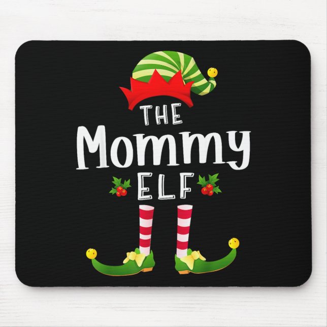 Tapis De Souris Mommy Christmas Elf Matching Pajama X-mas Party  (Devant)
