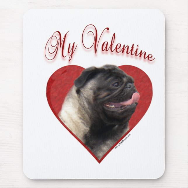 Tapis De Souris Mon Carlin Valentine (Devant)