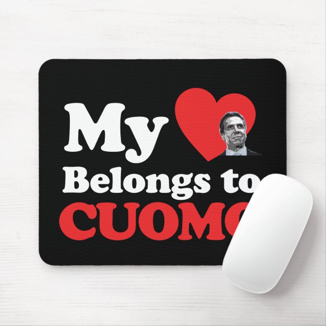 Tapis De Souris Mon coeur appartient à Cuomo (Avec souris)