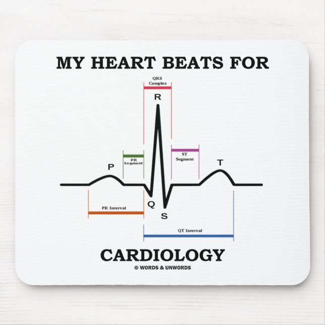 Tapis De Souris Mon Coeur bat pour la Cardiologie (rythme Sinus) (Devant)