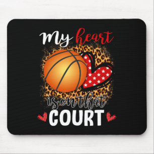 Tapis De Souris Mon Coeur Est Sur Cette Cour Bysketbyll Leopard Pa