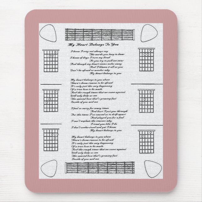 Tapis De Souris Mon Coeur Vous Appartient (Devant)