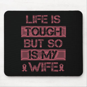 Tapis De Souris Mon épouse Tough Sickle Cell Warrier Burgundy Ribb