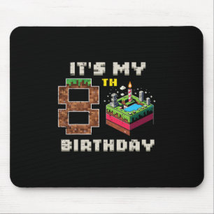 Tapis De Souris Mon jeu pixel de 8 ans d'anniversaire 8 gâteau vid