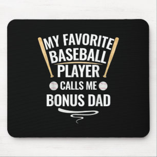 Tapis De Souris Mon Joueur De Baseball Favori M'Appelle Bonus Papa