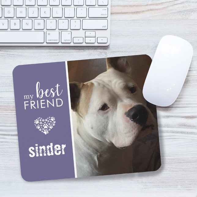 Tapis De Souris Mon meilleur ami animal de compagnie photo personn (My Best Friend Pet Photo Personalized Purple Mouse Pad)