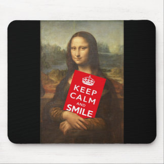 Tapis De Souris Mona Lisa Restez Calme Et Souriez