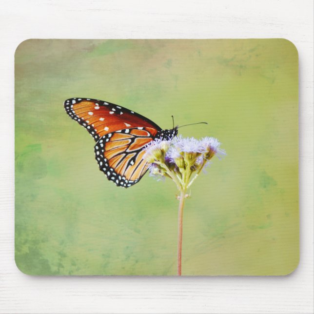 Tapis De Souris Monarch Papillon Fleur sauvage Art Pad souris (Devant)