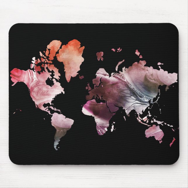 Tapis De Souris Monde aquarelle (Devant)