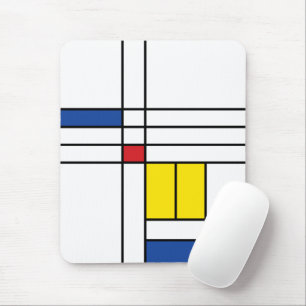 Tapis De Souris Mondrian II Design d'Art Moderne Minimaliste De St