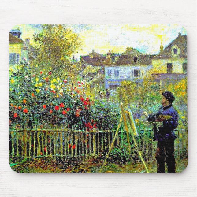 Tapis De Souris Monet Peinture dans son jardin à Argenteuil Gel Mo (Devant)