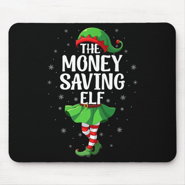 Tapis De Souris Money Saving Elf Christmas Girls Women Elf Squad X (Devant)