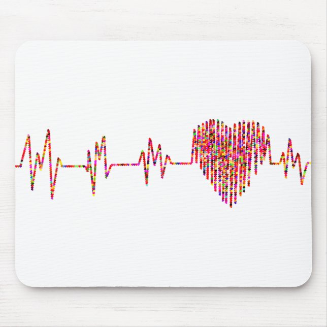 Tapis De Souris Moniteur Cardiac EKG avec coeur (Devant)
