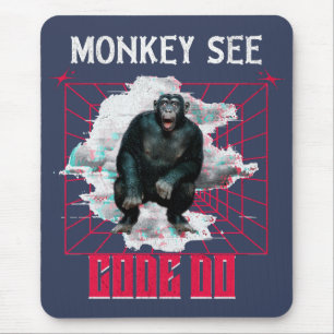 Tapis De Souris Monkey Voir Code Do Funny Web Developer