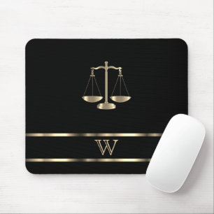 Tapis De Souris Monogram Black and Gold - Avocat