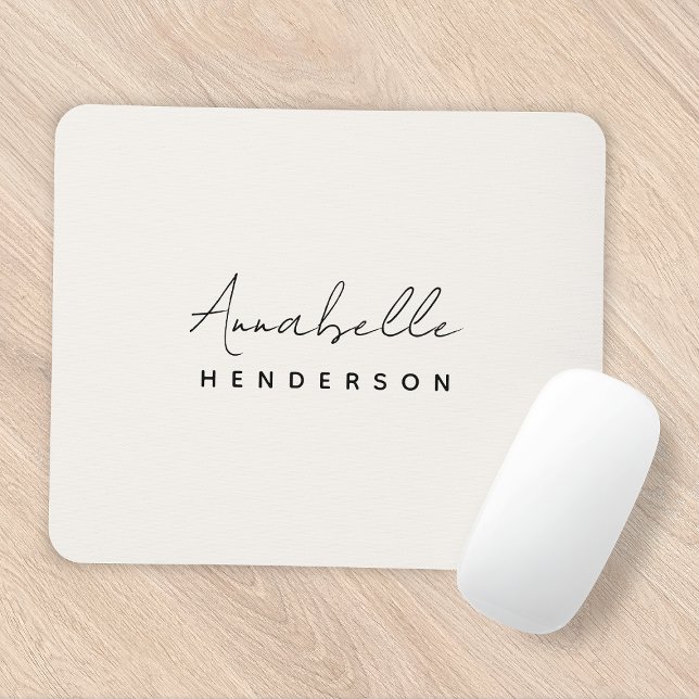 Tapis De Souris Monogram neutre | Minimalist stylish (Créateur téléchargé)