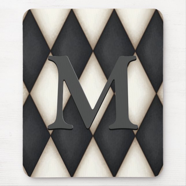 Tapis De Souris Monograme de Black & White Harlequin (Devant)