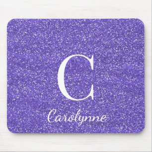 Tapis De Souris Monogramme à étincelles de Parties scintillant vio
