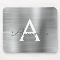 Monogramme à huile d'argent Nom Mousepad