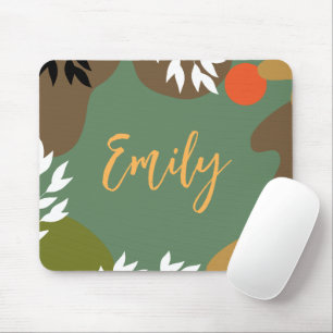 Tapis De Souris Monogramme Abstrait et nature Pleine lune verdure