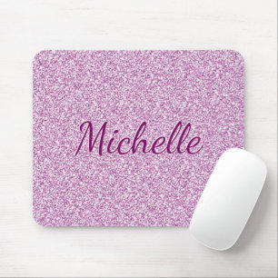 Tapis De Souris Monogramme Ajouter Votre Nom Pink Sparkel