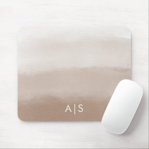 Tapis De Souris Monogramme Aquarelle initiale Champignons Ombre Br