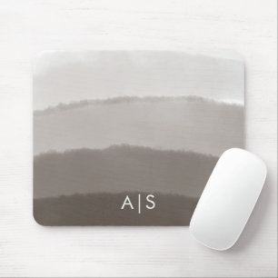 Tapis De Souris Monogramme Aquarelle initiale Davy Grey Ombre