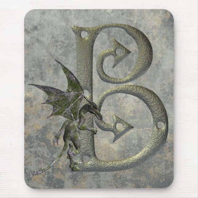 Tapis De Souris Monogramme B de gargouille (Devant)