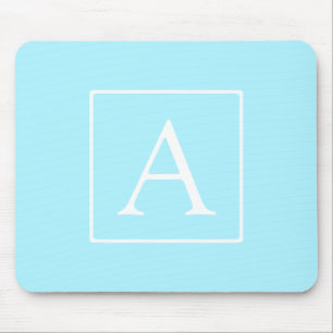 Tapis De Souris Monogramme bleu ciel simple