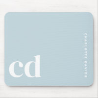 Monogramme bleu clair mou initial
