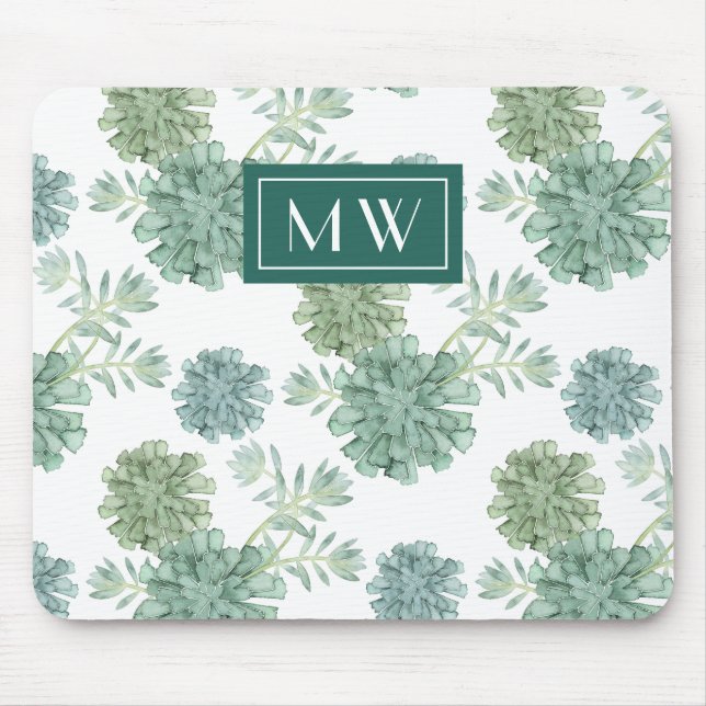 Tapis De Souris Monogramme | Bonheur des Plantes | Motif réussi (Devant)