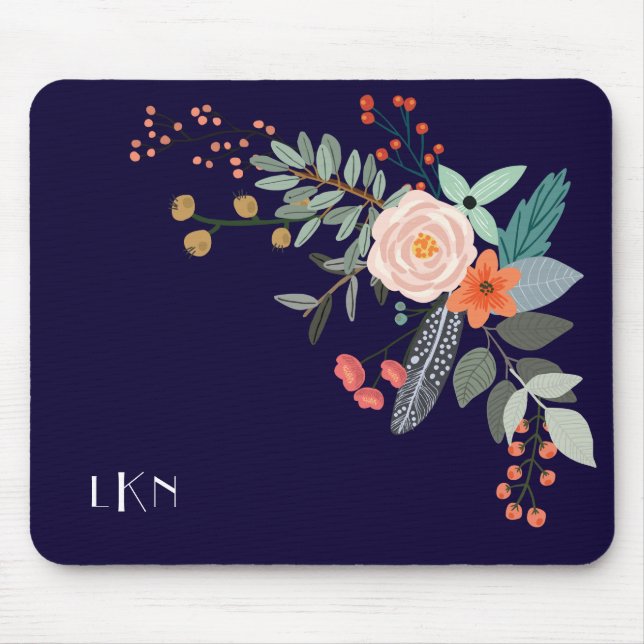 Tapis De Souris Monogramme Botanique (Devant)